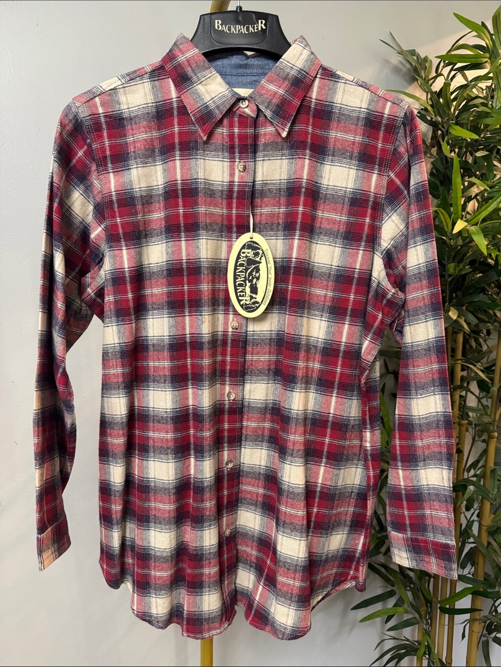Backpacker Red Plaid Long-Sleeve Casual Button-Down Shirt NWT L